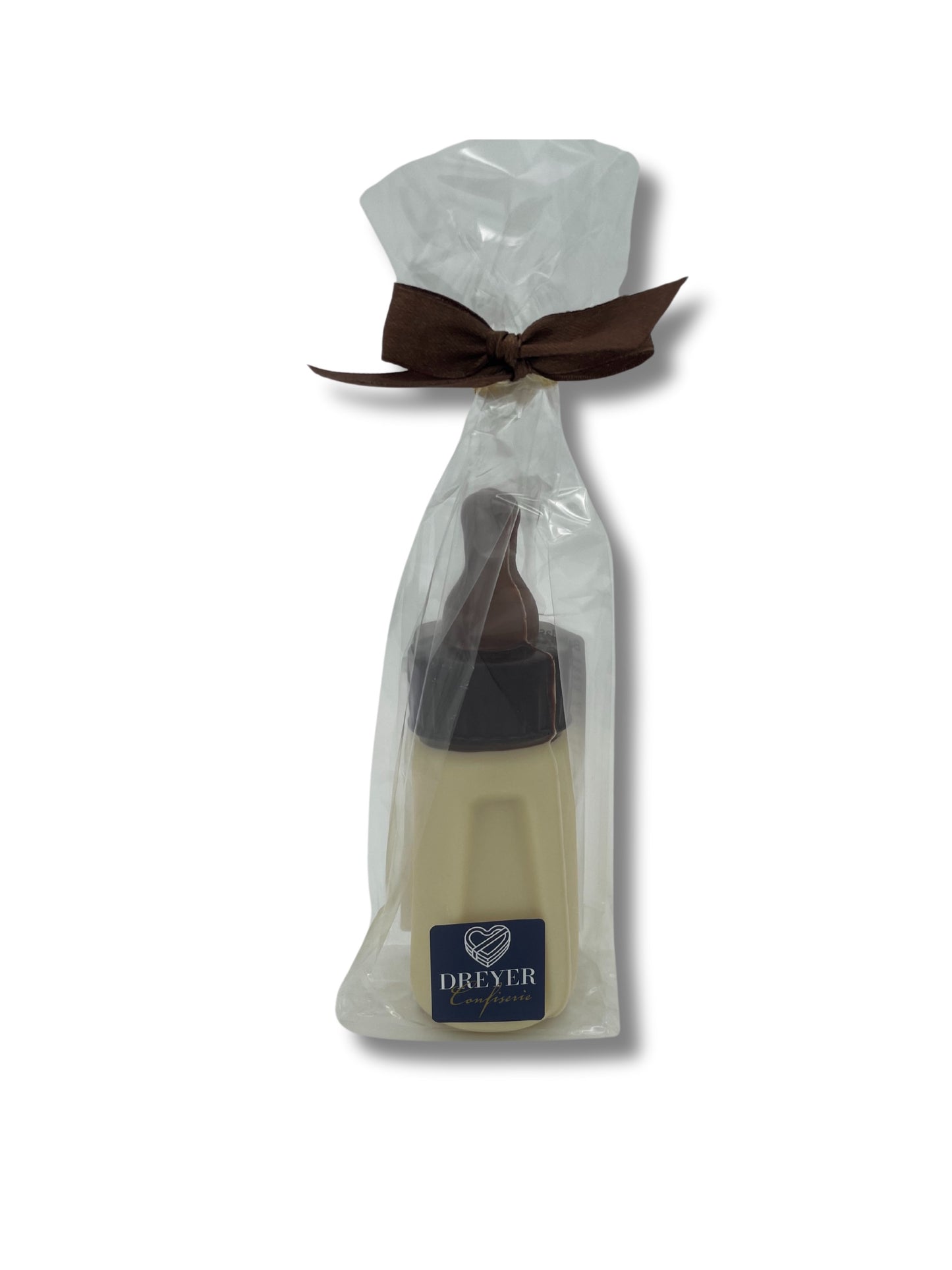 Babyflasche aus Schokolade – süßes Geschenk zur Geburt oder Babyparty aus der Rattenfängerstadt Hameln.