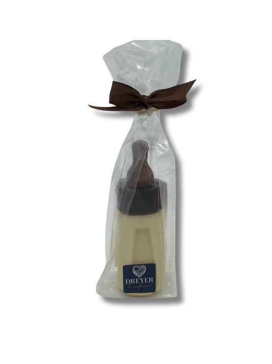 Babyflasche aus Schokolade – süßes Geschenk zur Geburt oder Babyparty aus der Rattenfängerstadt Hameln.