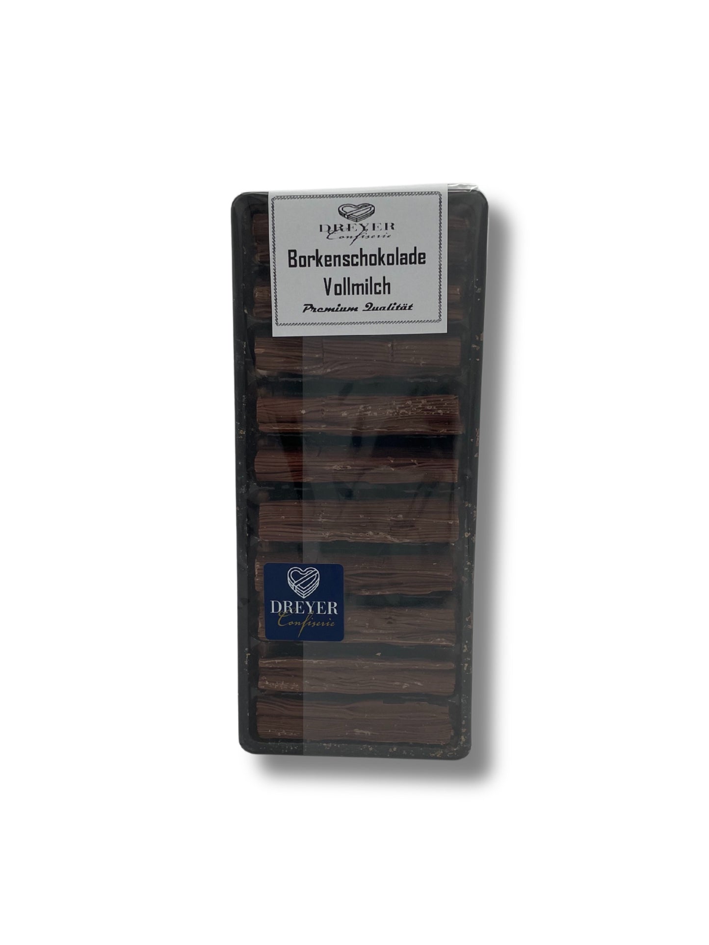 Borkenschokolade Vollmilch 100g – Zartschmelzende Schokolade aus der Dreyer Confiserie Hameln.