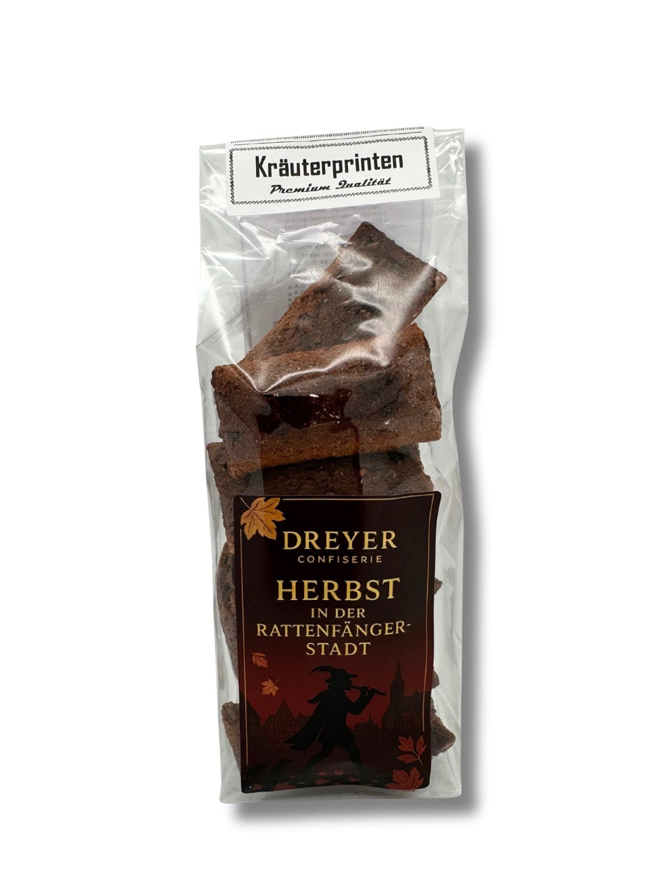 Kräuterprinten 200 g von der Dreyer Confiserie – traditionelles Hartgebäck mit Kräutern, aromatisch und würzig, handwerklich gefertigt in Hameln und erhältlich in der Dreyer Confiserie in der Rattenfängerstadt Hameln.