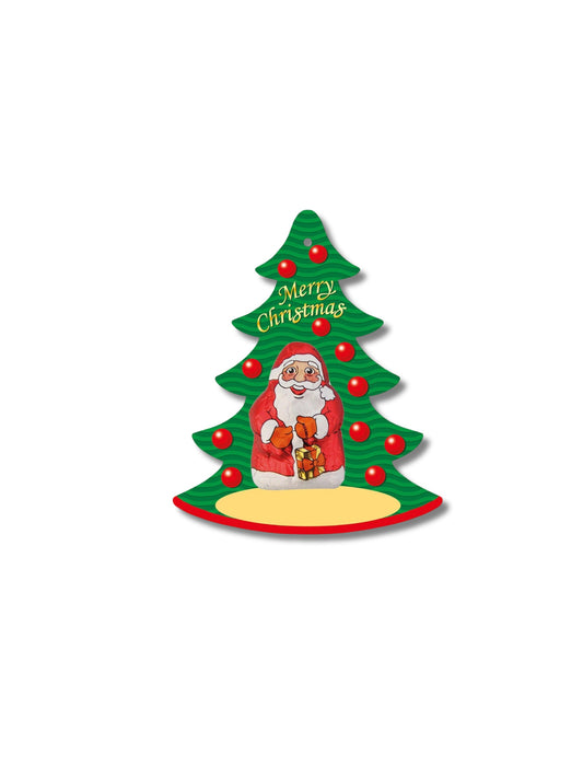 Storz Anhänger mit Santa 6,25 g – massiver Edel-Vollmilchschokoladen-Anhänger mit Weihnachtsmann-Motiv, ideal als Geschenkanhänger und für den bunten Teller, erhältlich in der Dreyer Confiserie in der Rattenfängerstadt Hameln.