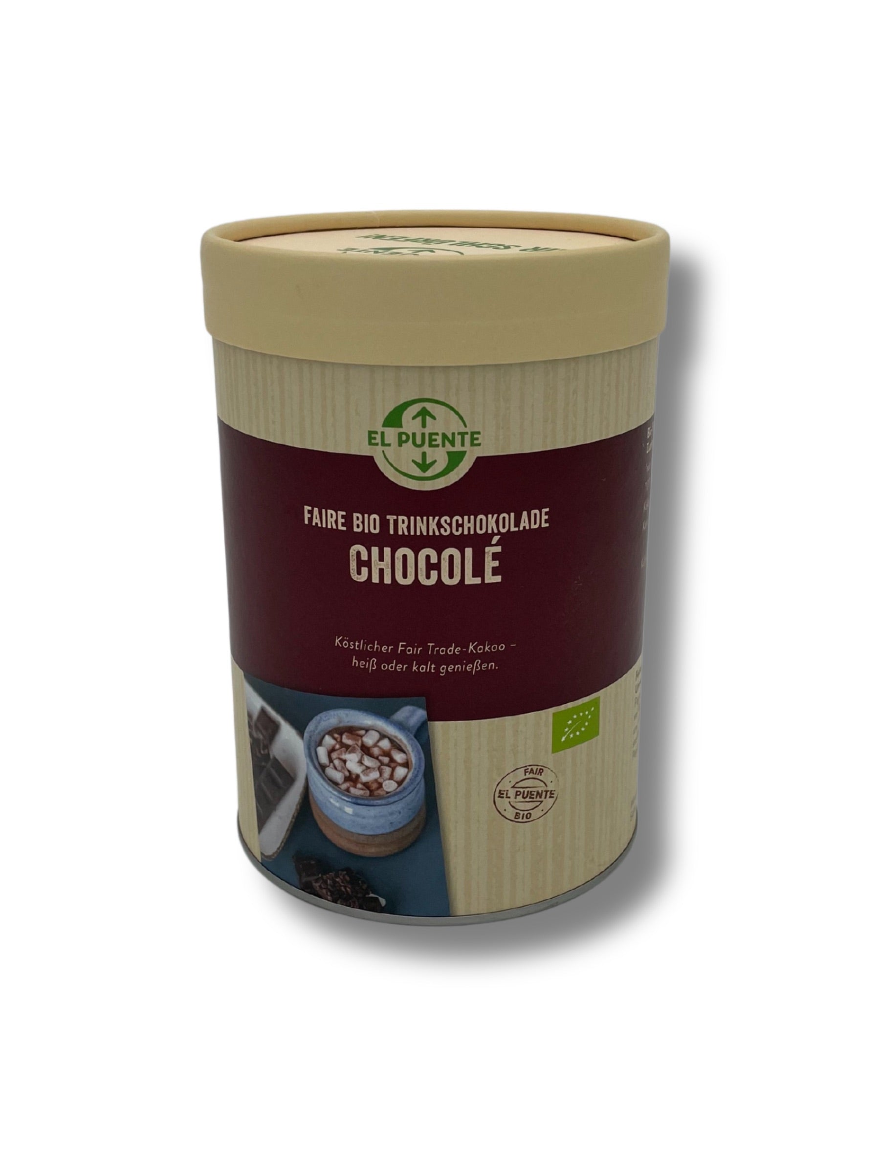 El Puente Trinkschokolade – Fair-Trade-Kakao Chocolé in nachhaltiger 350g-Packung.