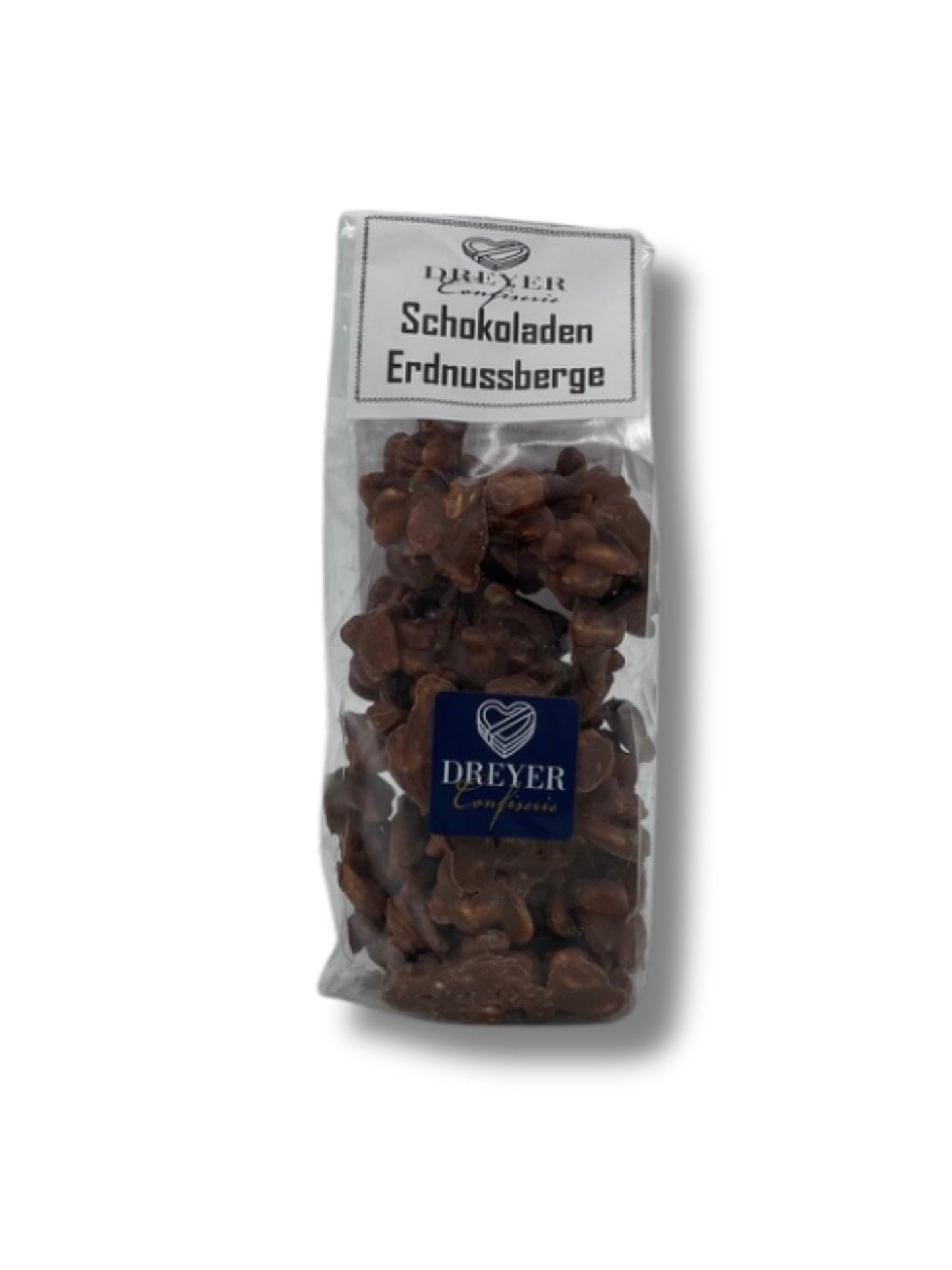 Knusprige Erdnüsse in zarter Milchschokolade – Erdnussberge aus Hameln von Dreyer Confiserie, 200g.