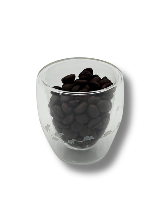 Espresso-Glas mit Rattenfänger-Motiv aus Hameln – doppelwandiges Design mit 80ml Fassungsvermögen