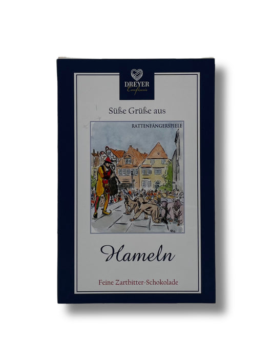 Dreyer Confiserie Zartbitterschokolade aus Hameln – 125g Tafel mit 70 Prozent Kakao.