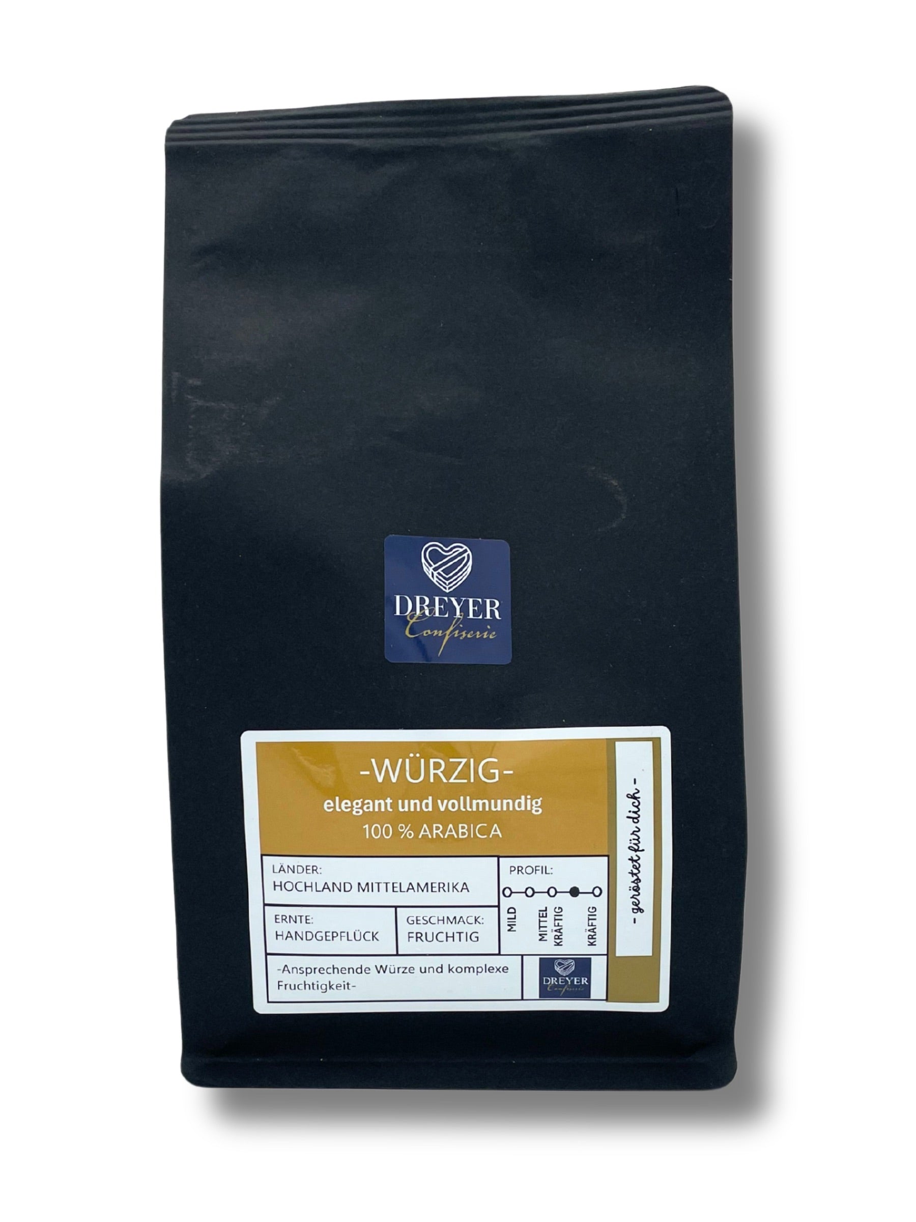 Dreyer Confiserie Kaffee „Würzig“ 500g gemahlen – Arabica-Kaffee aus Hochlandlagen