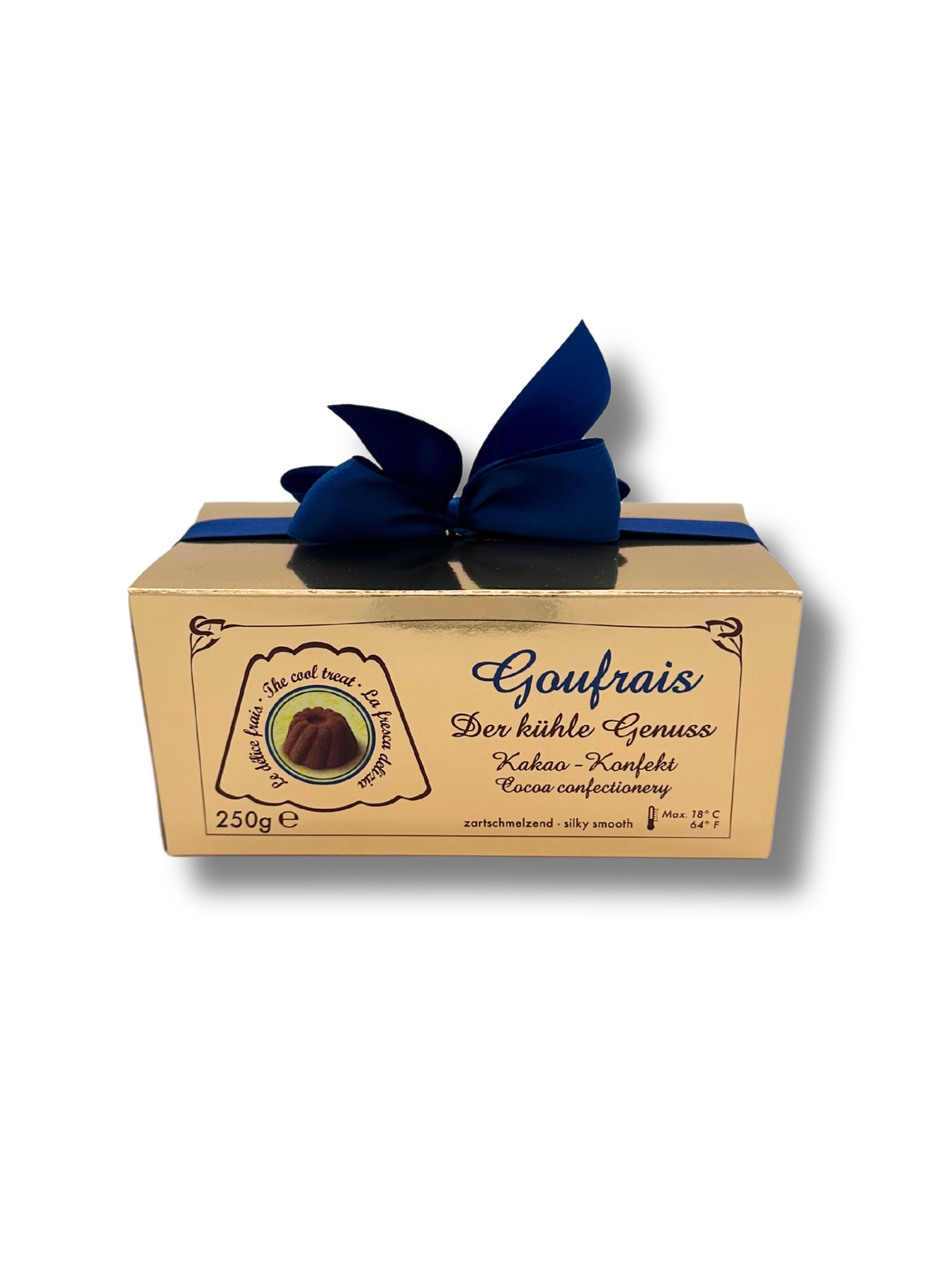 Goufrais Geschenkpackung mit 34 Gugelhupf-Pralinen – Kakaokonfekt aus dem Schwarzwald (250 g) erhältlich in der Dreyer Confiserie Hameln.