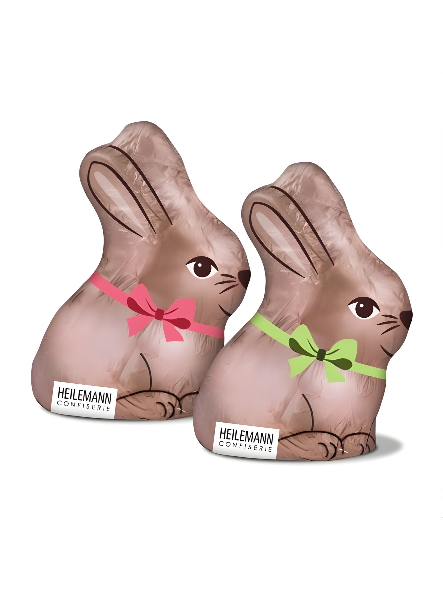 Heilemann Osterhase Edelbitter 50g aus dunkler Schokolade mit Schleife, sortierte Farben.