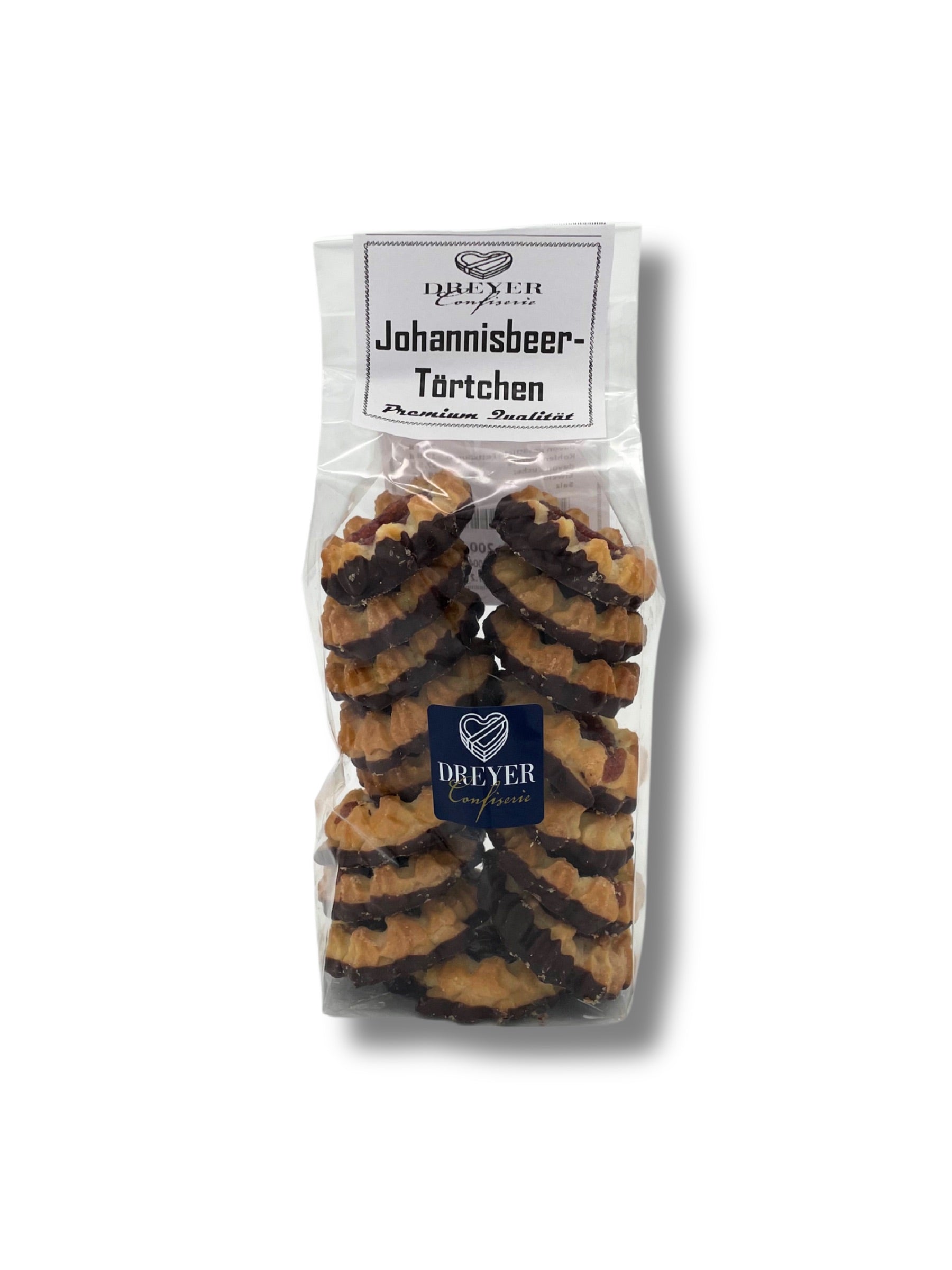 Dreyer Confiserie Johannisbeertörtchen mit Zartbitterschokolade aus Hameln.