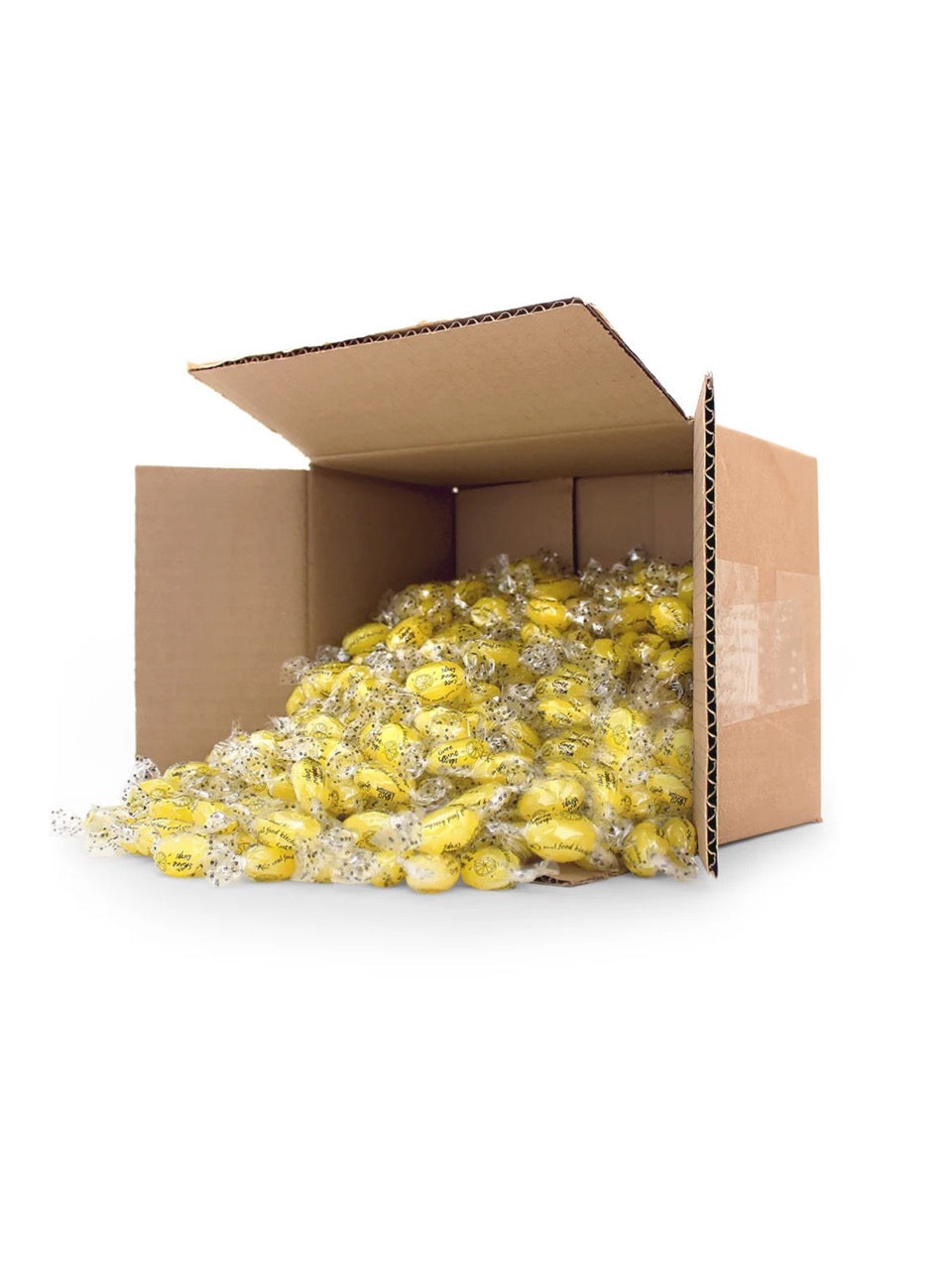 Lose verpackte Gute Laune Drops von K’s Soul Food Kitchen, zitronige Bonbons mit Vitamin C – Beispielabbildung, tatsächliche Menge: 750 g, erhältlich bei Dreyer Confiserie in Hameln und online.