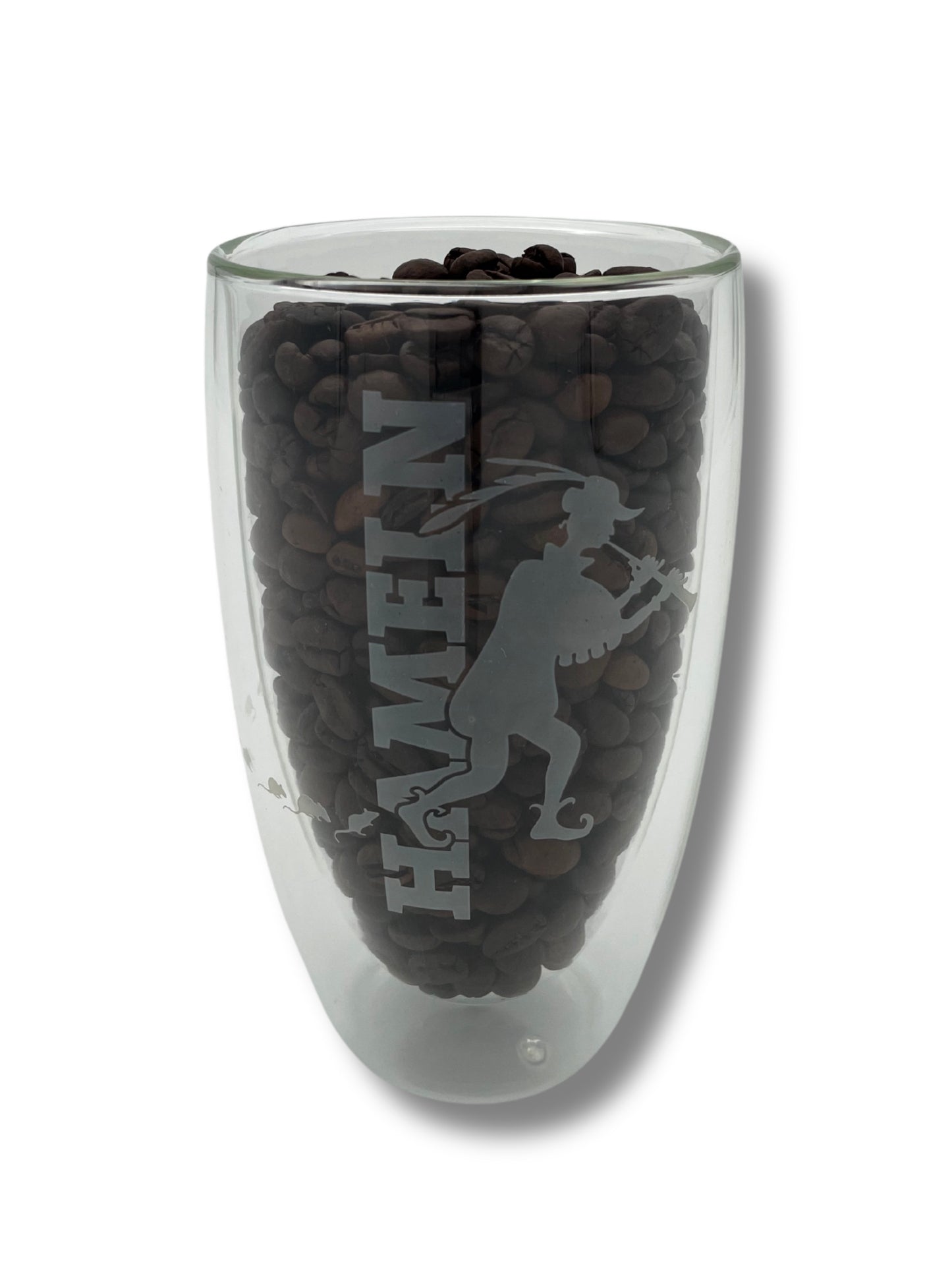 Latte-Macchiato Glas mit Rattenfänger von Hameln – 350 ml doppelwandiges Kaffeeglas.