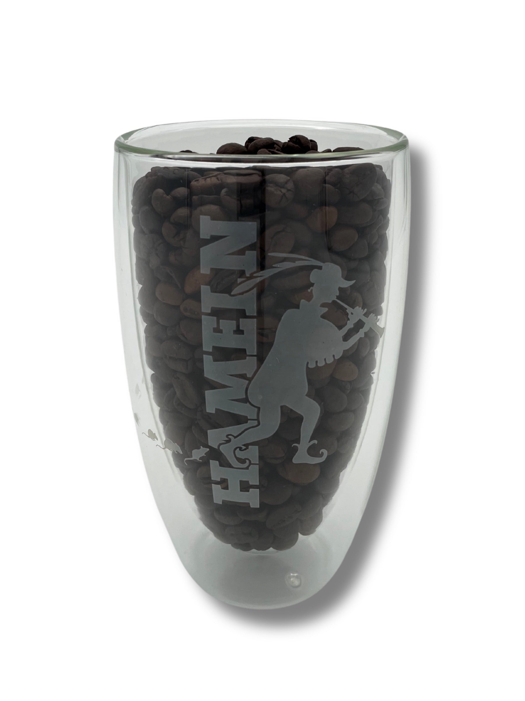 Latte-Macchiato Glas mit Rattenfänger von Hameln – 350 ml doppelwandiges Kaffeeglas.