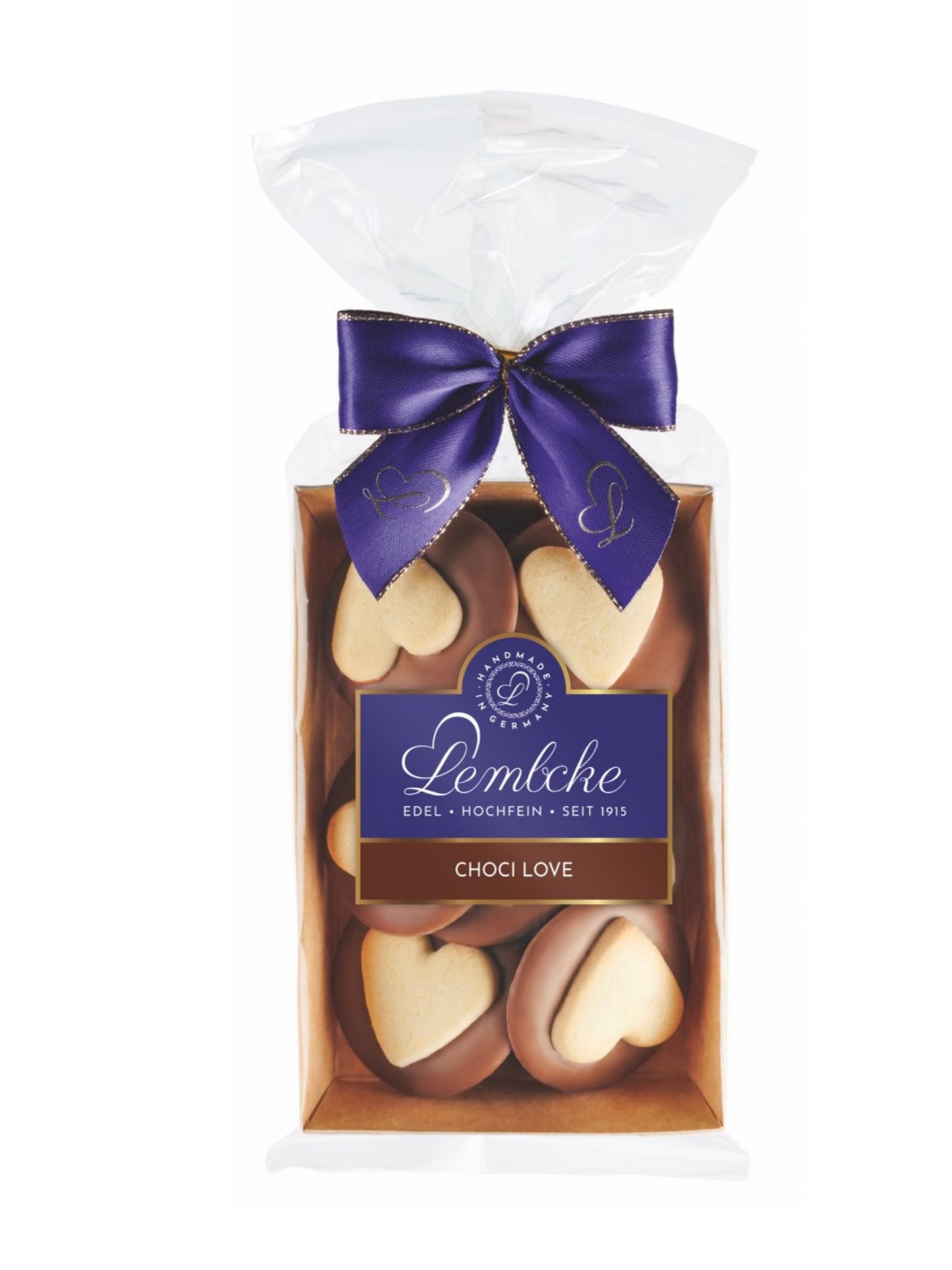 Lembcke Choci Love – Butter-Mürbegebäck mit Vollmilchschokolade, handwerklich gebacken, erhältlich in der Dreyer Confiserie in der Rattenfängerstadt Hameln.