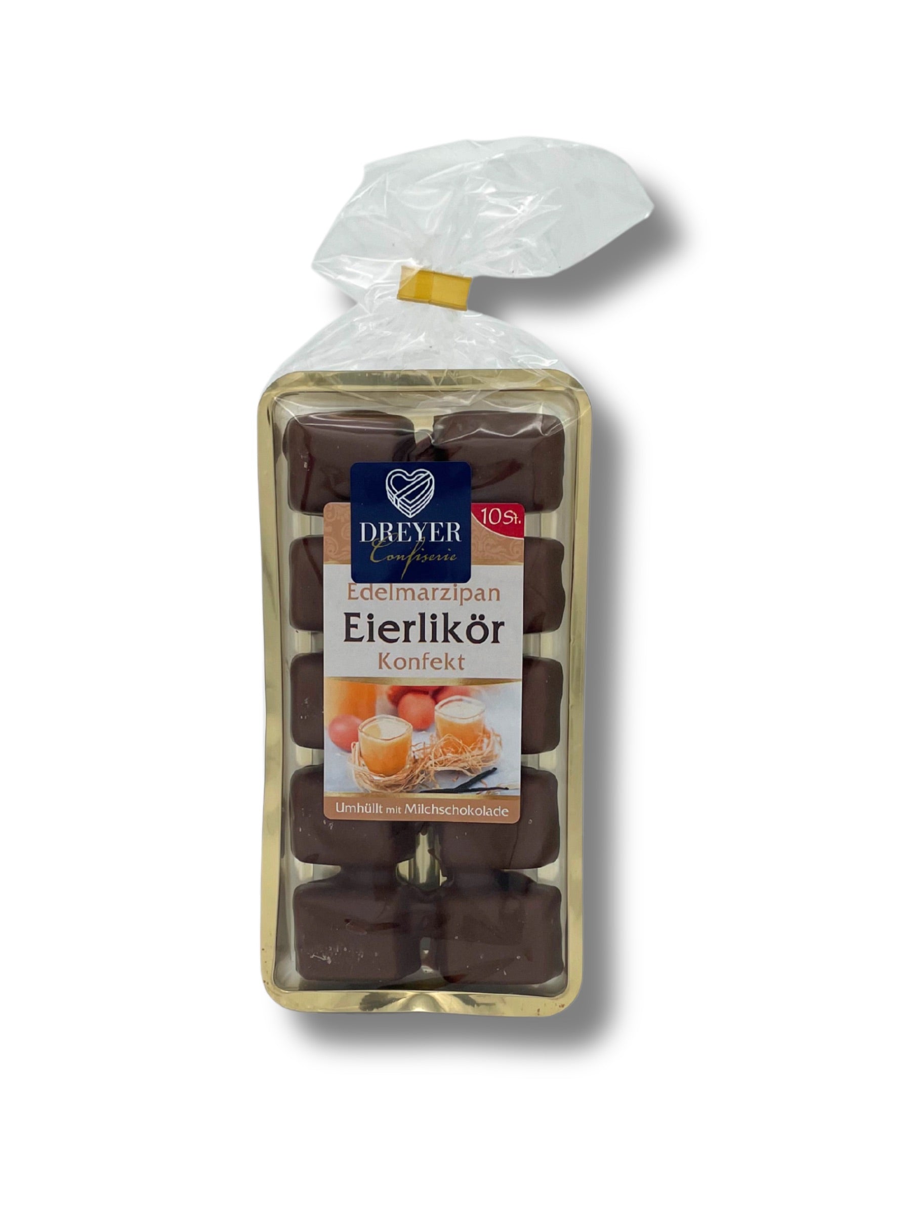 Feines Eierlikör-Marzipan-Konfekt von Odenwälder – erhältlich bei Dreyer Confiserie.