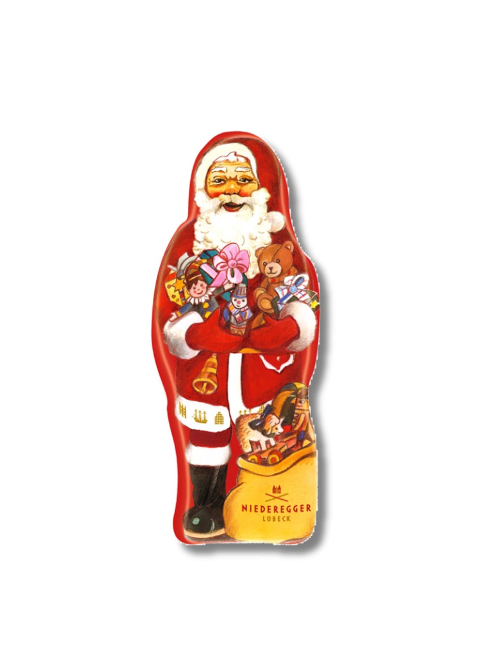 Niederegger Marzipan-Weihnachtsmann 100 g – festlicher Marzipan mit Zartbitterschokolade, erhältlich bei Dreyer Confiserie Hameln.