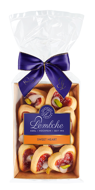 Lembcke Sweet Heart – Herzgebäck mit Johannisbeergelee und Pistazien