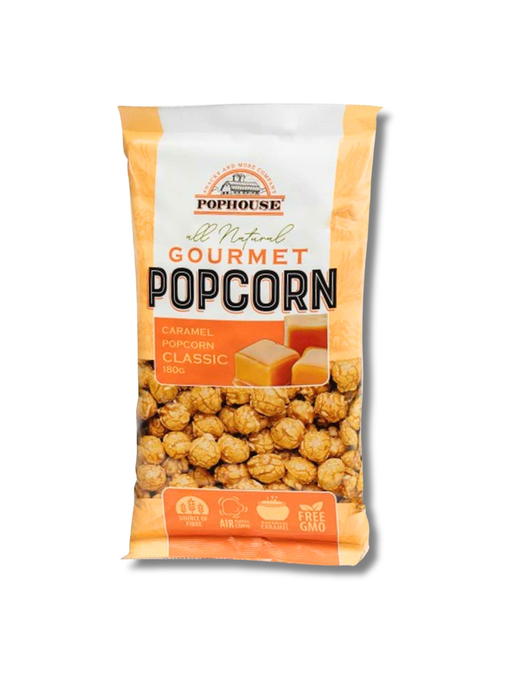Pophouse Gourmet Popcorn Caramel Classic, 180 g – erhältlich in der Dreyer Confiserie in der Rattenfängerstadt Hameln.
