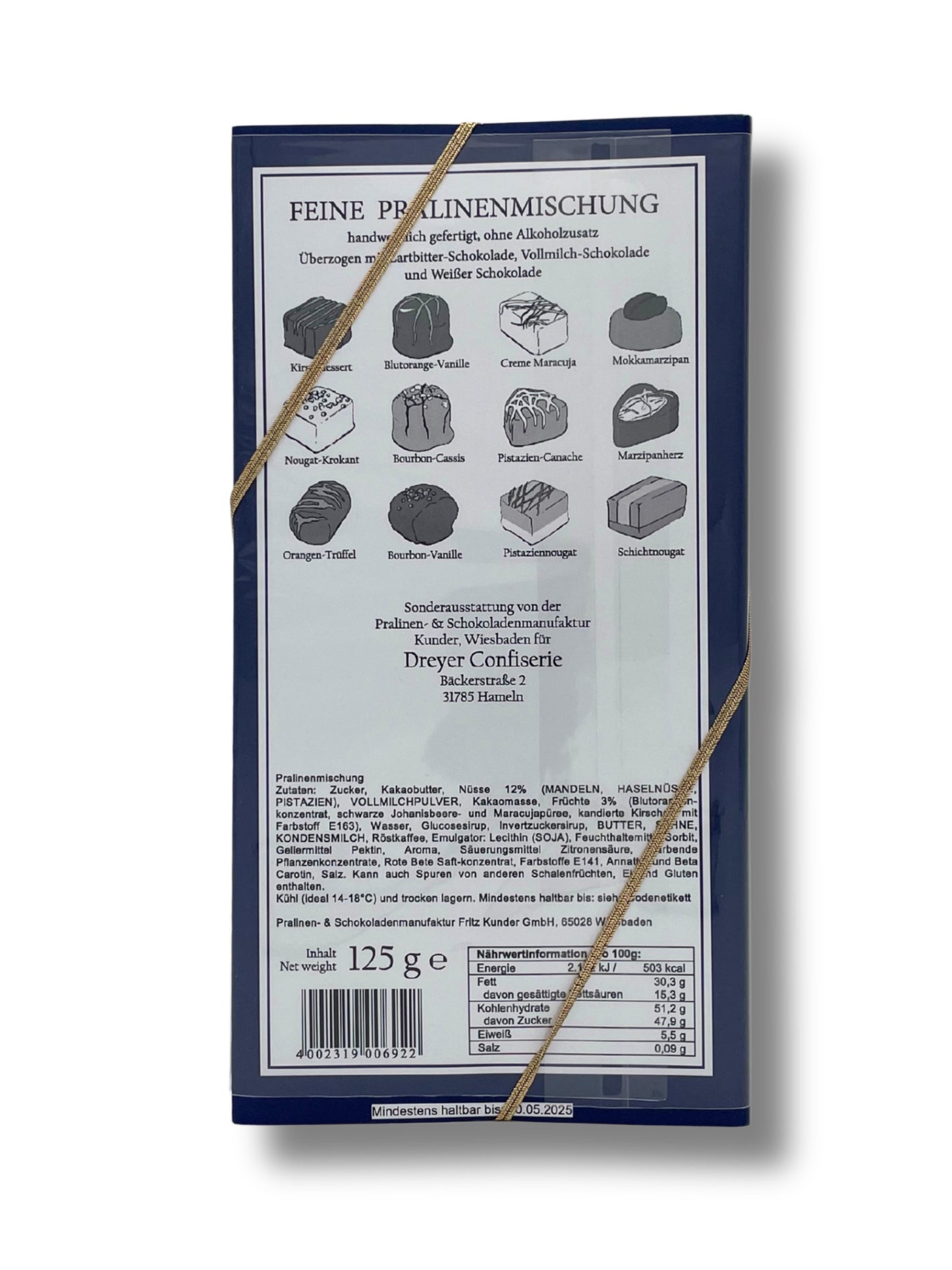 Pralinenmischung ohne Alkohol aus der Rattenfängerstadt – Dreyer Confiserie Hameln.