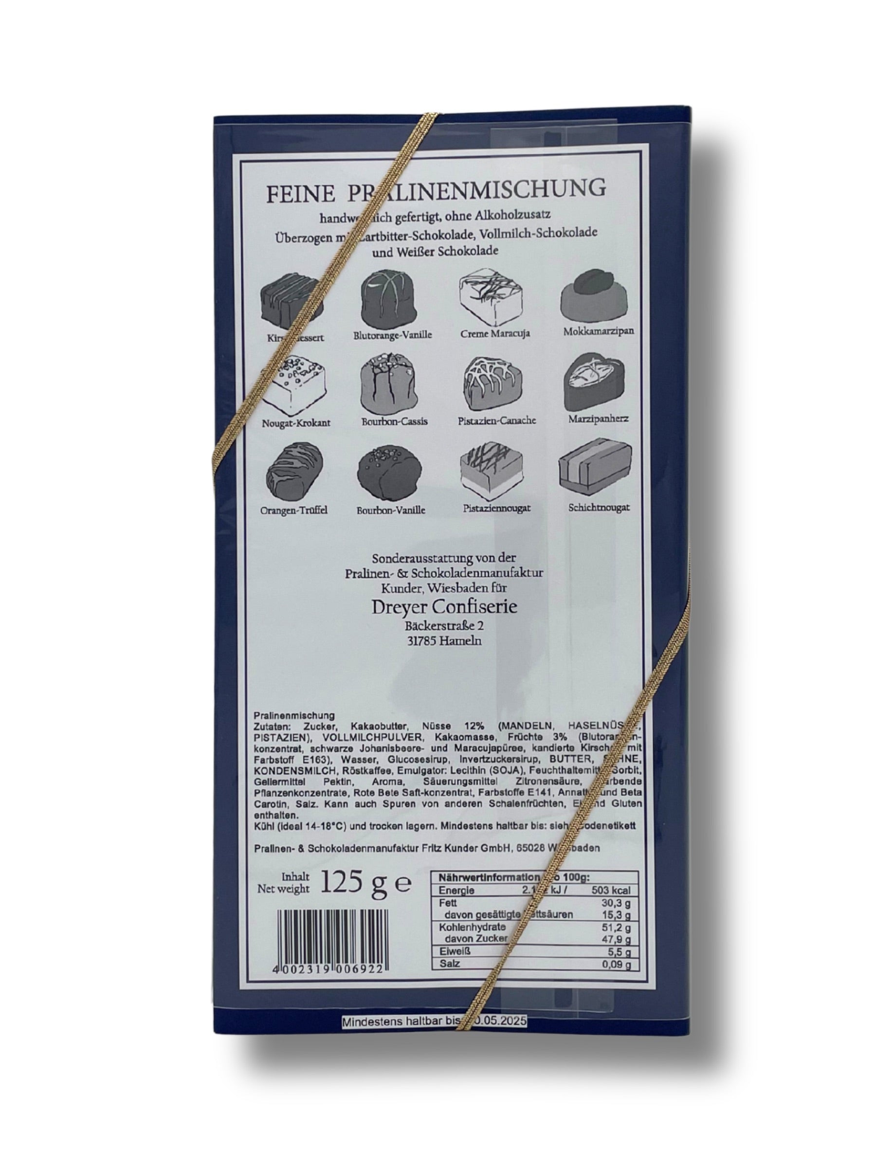 Pralinenmischung ohne Alkohol aus der Rattenfängerstadt – Dreyer Confiserie Hameln.