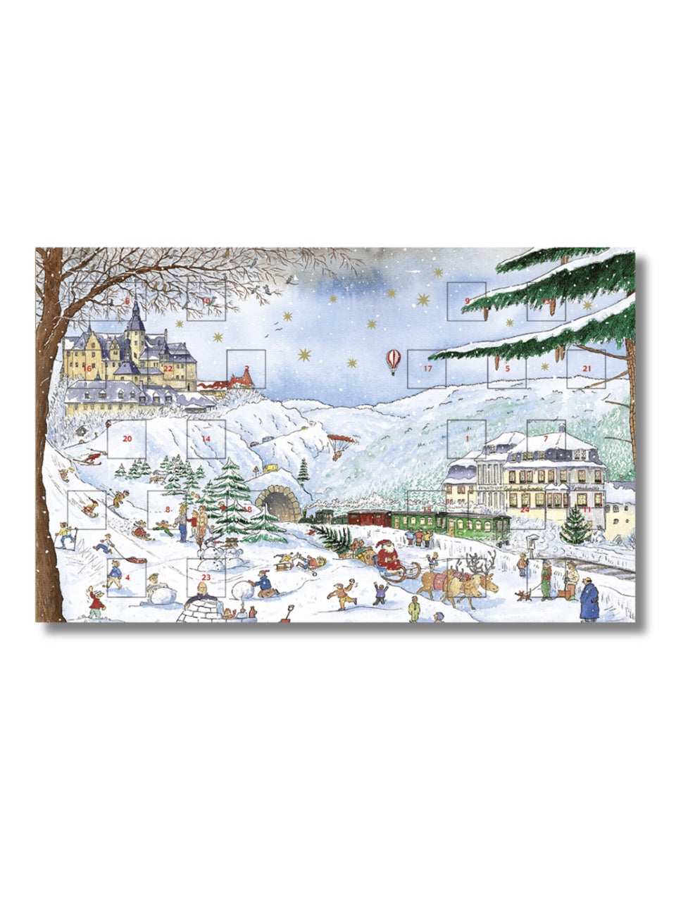 Produktbild Lauensteiner Adventskalender „Buch“ 345 g – exklusiver Pralinen-Adventskalender in Buchform