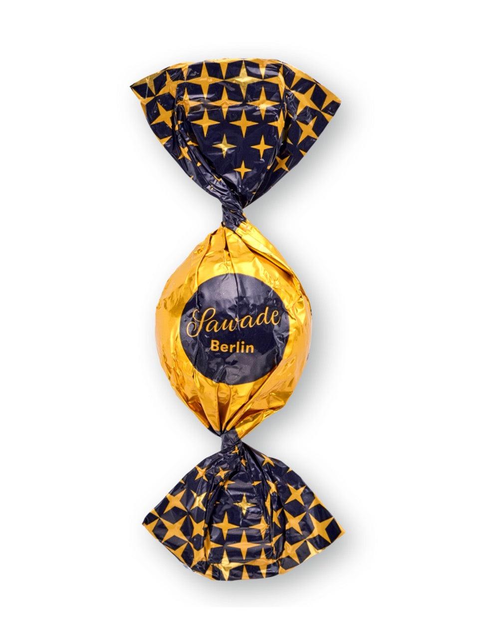 Sawade Knickebein Kugel 16g – Edelbitterschokolade gefüllt mit flüssigem Eierlikör und Kirschlikörfondant.