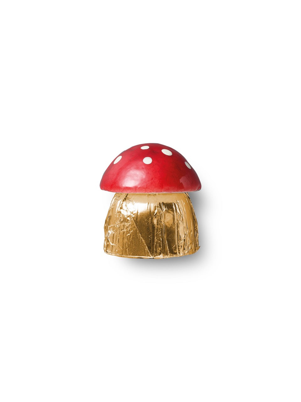 Sawade Nougat Pilz Vollmilch 13g – kleine Praline aus Vollmilchschokolade mit Nougatfüllung, dekoriert mit roter Kappe