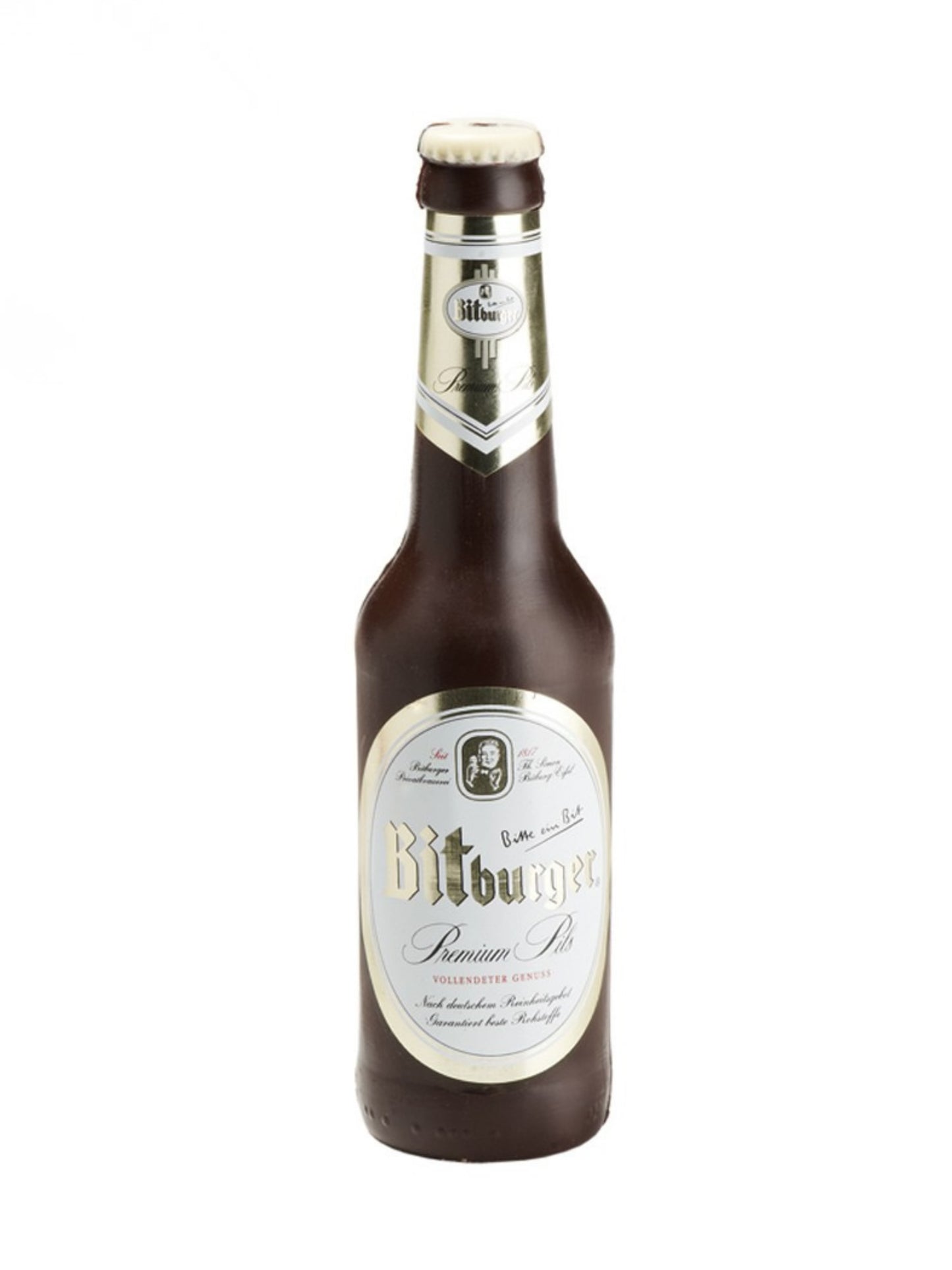 Schokoladen Bierflasche Bitburger aus Zartbitterschokolade 130g