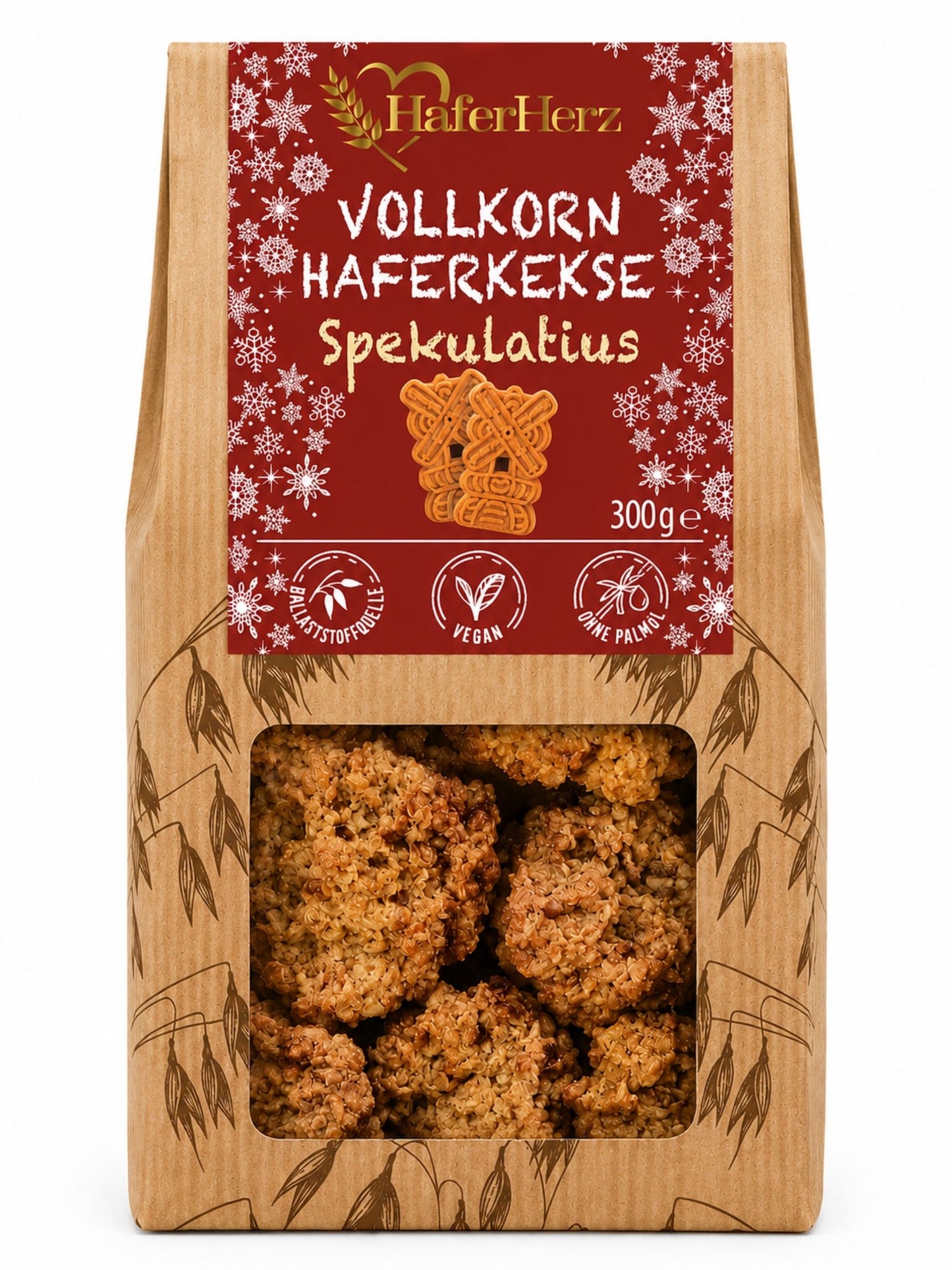 Vollkorn Haferkekse Spekulatius vegan 300g HaferHerz