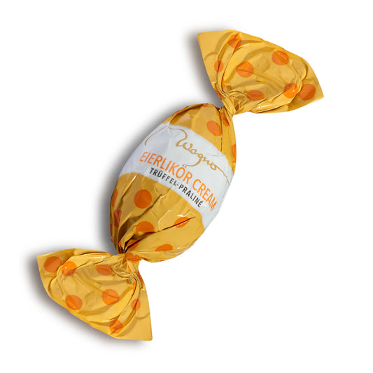 Trüffel-Osterei Eierlikör-Cream von Wagner – Vollmilchschokolade mit cremiger Eierlikör-Trüffelfüllung, erhältlich in der Confiserie Dreyer in der Rattenfängerstadt Hameln. Perfekt für das Osterfest!
