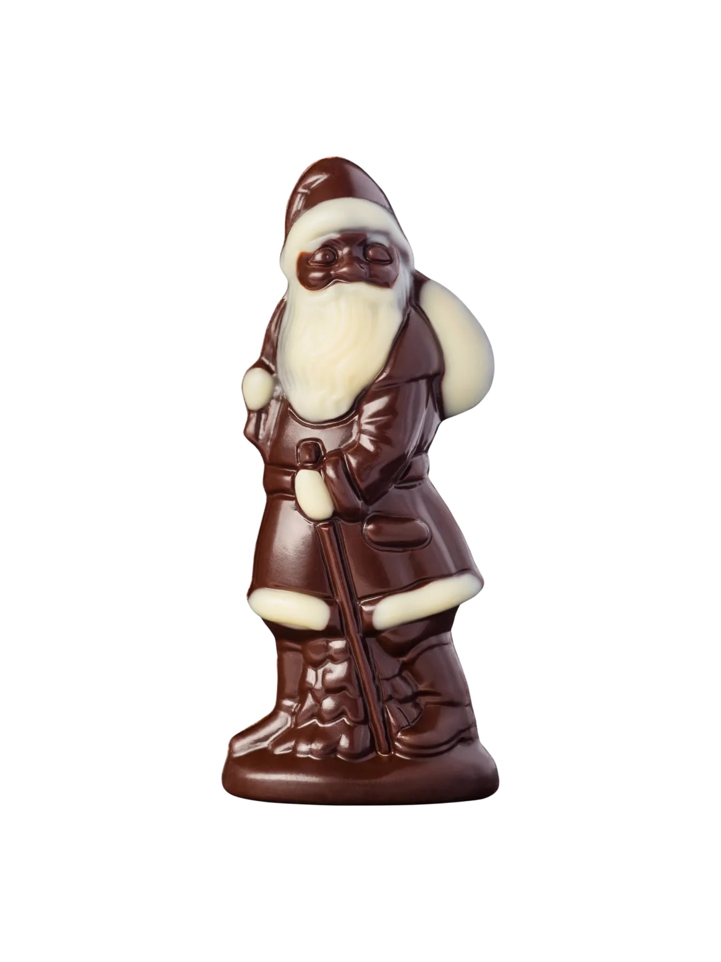 Weibler Weihnachtsmann Zartbitter 18 g – kleine, detailverzierte Figur aus feinherber Zartbitterschokolade, ideal als festliche Aufmerksamkeit zur Weihnachtszeit, erhältlich in der Dreyer Confiserie in der Rattenfängerstadt Hameln.
