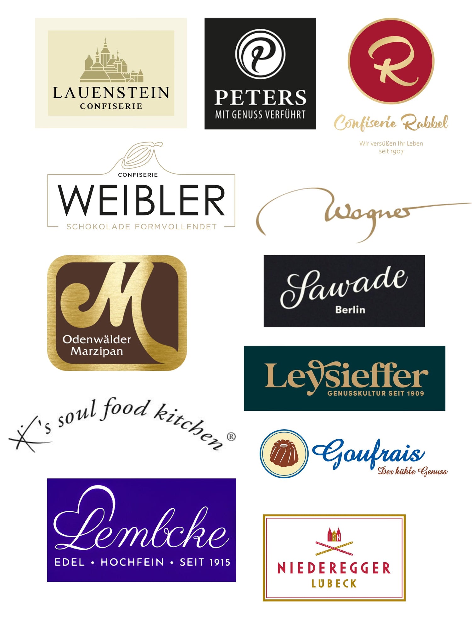Unsere Confiserie Marken mit hochwertigen Pralinen Marzipan und Schokoladenspezialitäten von traditionsreichen Herstellern erhältlich in der Dreyer Confiserie in der Rattenfängerstadt Hameln.
