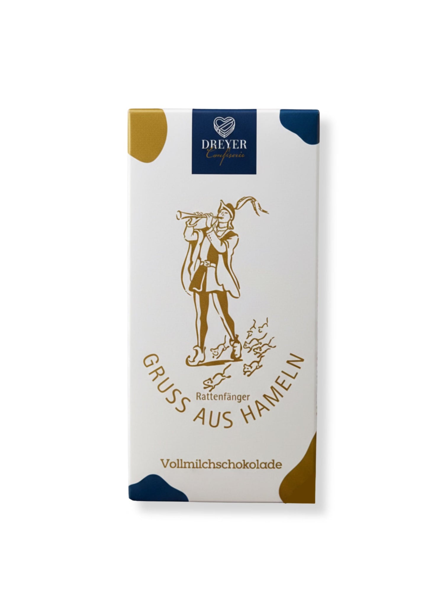 Feinste Schokolade von Dreyer Confiserie aus Hameln – von Vollmilch bis Zartbitter. Entdecken Sie „Süße Grüße aus Hameln“ mit einzigartigem Rattenfänger-Branding sowie exklusive Schokoladenspezialitäten für puren Genuss.