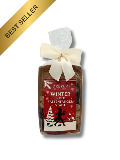 Ananas-Geleesterne 150g – handverpackt in transparenter Tüte mit Schleife von Dreyer Confiserie Hameln.