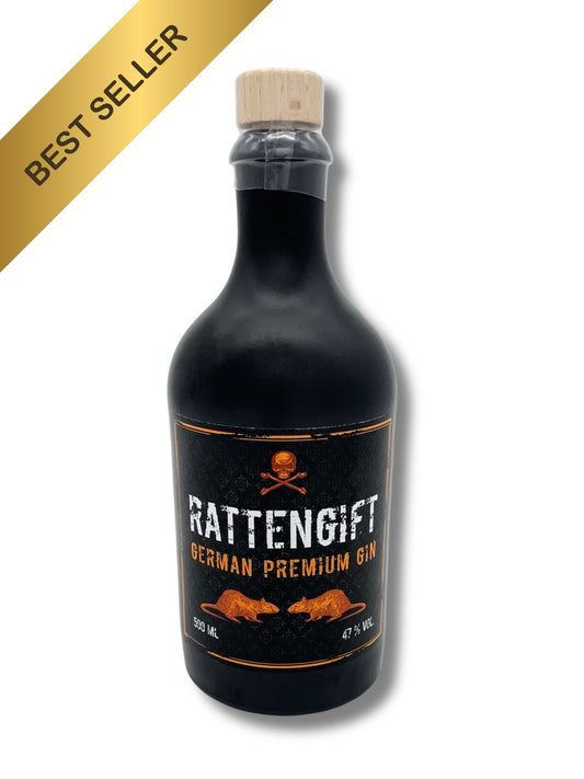 Bestseller Rattengift Gin Zitrus – Premium Zitrus-Gin aus Hameln, exklusiv bei Dreyer Confiserie erhältlich.