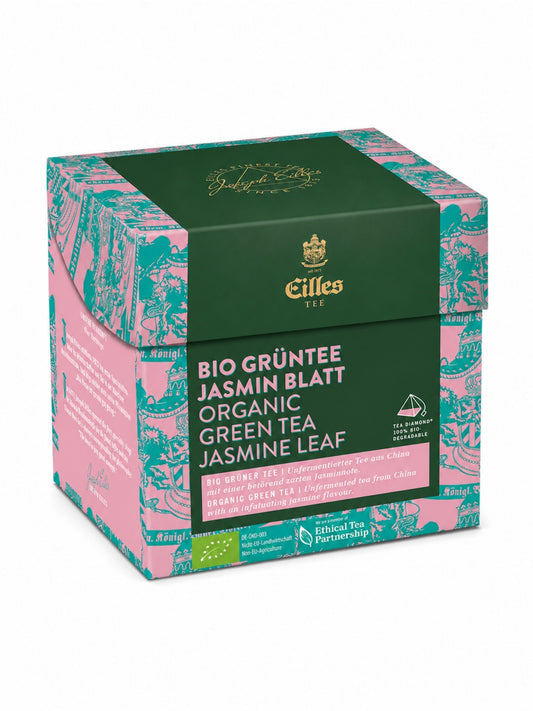 BIO Grüntee Jasmin Tea Diamond 20er Box 50g EILLES