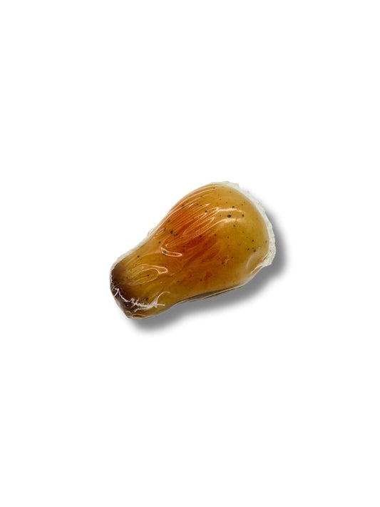 Birne Marzipan 50g – Edelmarzipan in Birnenform, gefertigt von der Odenwälder Marzipan Konditorei, erhältlich in der Dreyer Confiserie in der Rattenfängerstadt Hameln.