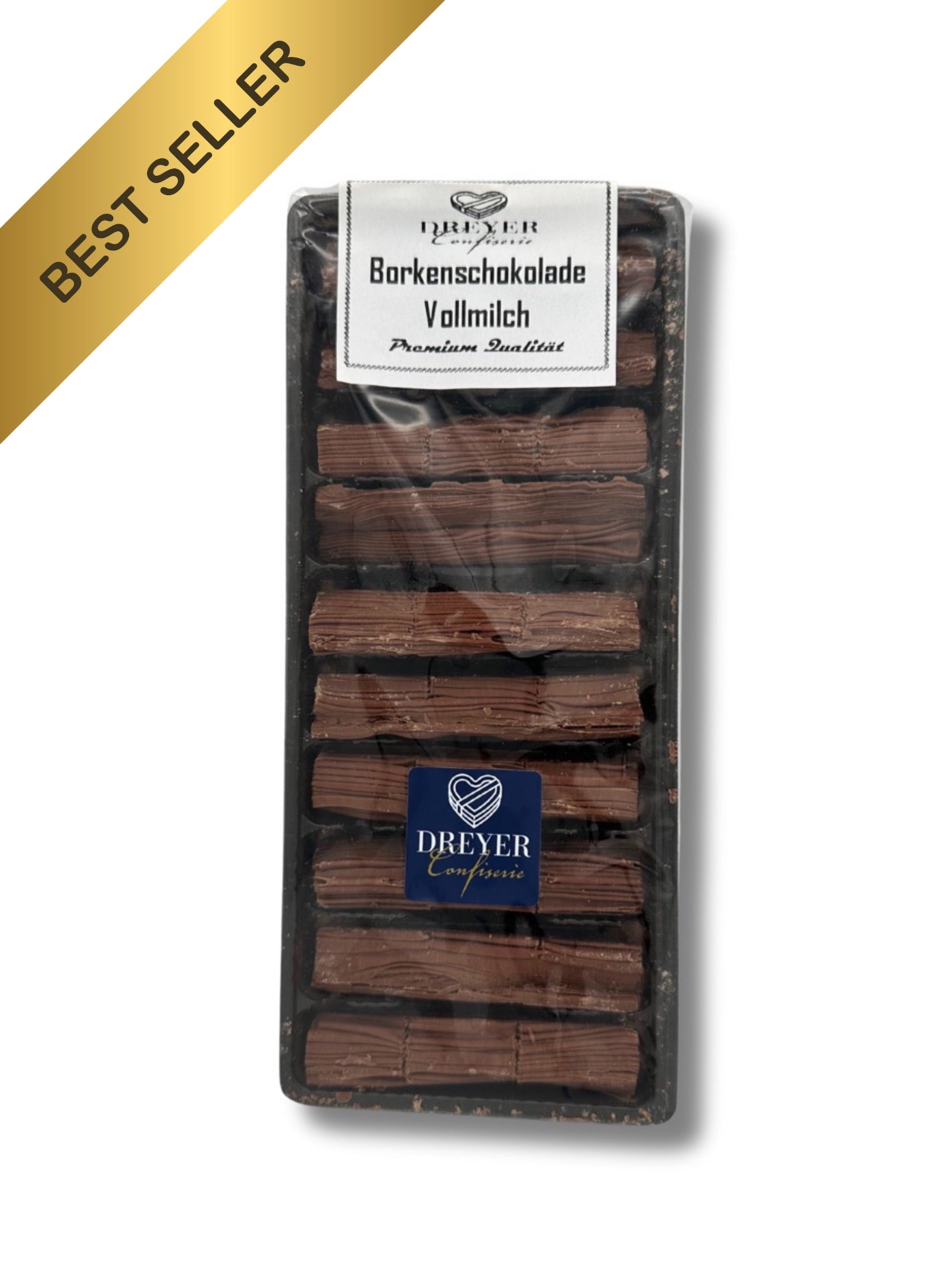 Borkenschokolade Vollmilch 100g – Zartschmelzende Schokolade aus der Dreyer Confiserie Hameln.