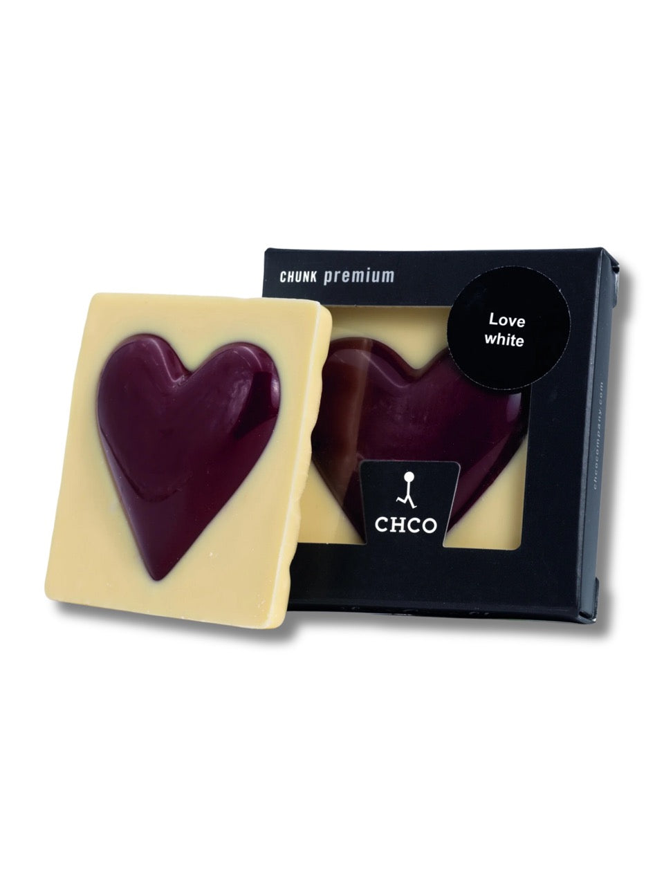 CHCO Chocbar Love weiße Schokolade 60 g von CHCO – The Chocolate Company – weiße Schokolade mit rotem Milchschokoladen-Herz, ideales Geschenk für besondere Anlässe, erhältlich in der Dreyer Confiserie in der Rattenfängerstadt Hameln.