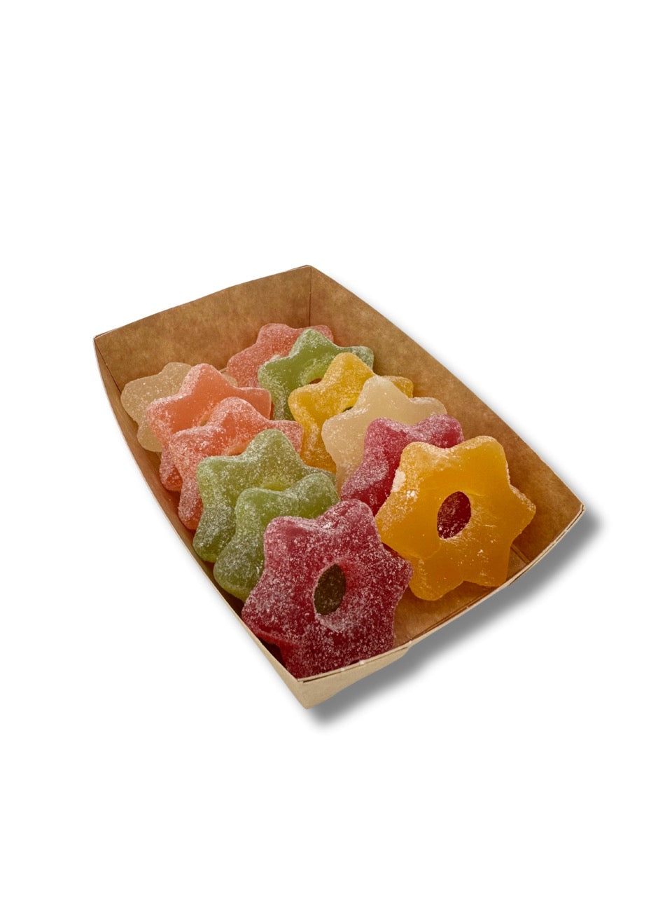 Geleesterne gezuckert 150 g, bunte gezuckerte Fruchtgummis in Sternform, fruchtiger Wintergenuss aus der Dreyer Confiserie in der Rattenfängerstadt Hameln.