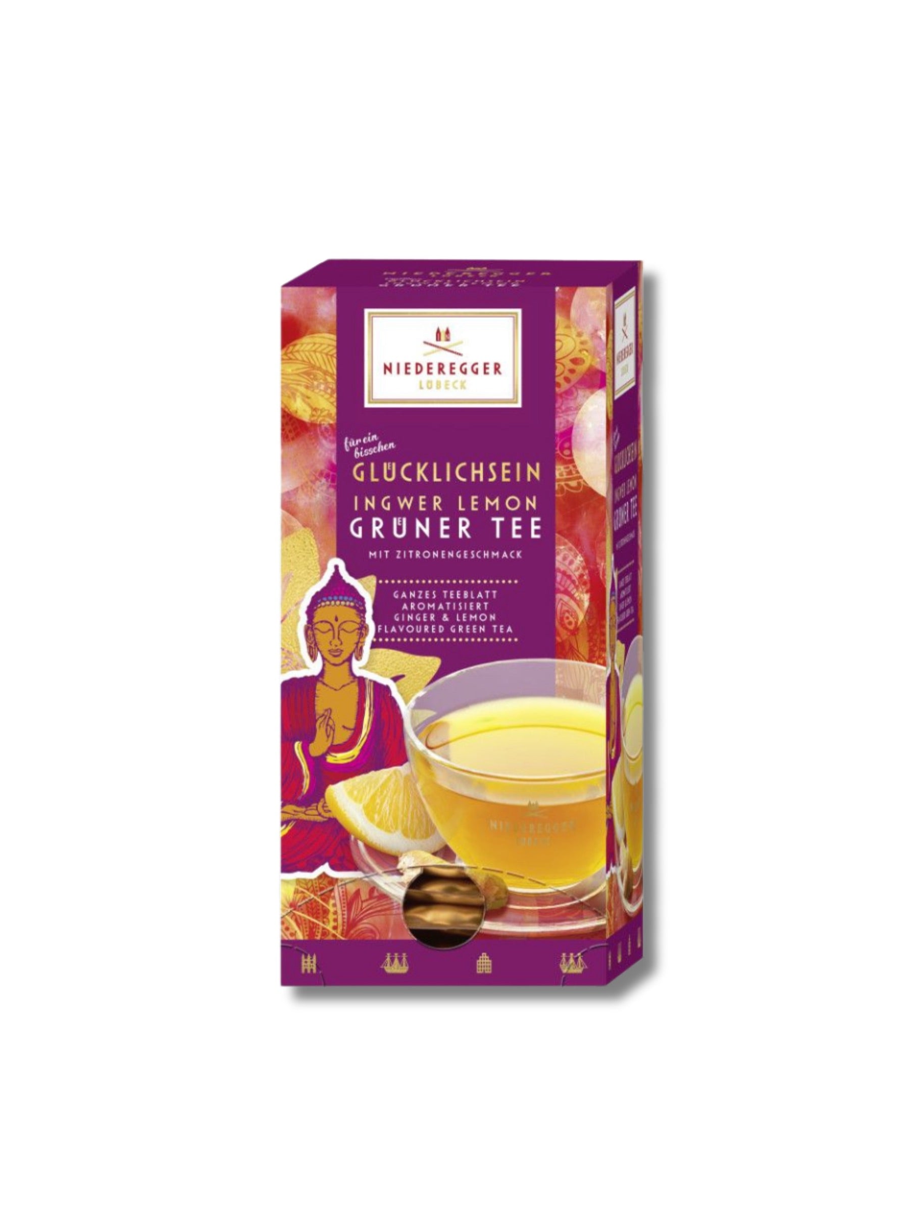 J.G.N. Grüner Tee Ingwer-Lemon 37,5 g – Mischung aus grünem Tee, Zitronengras, Ingwer und Zitrone, erfrischende Teekomposition, erhältlich in der Dreyer Confiserie in der Rattenfängerstadt Hameln.