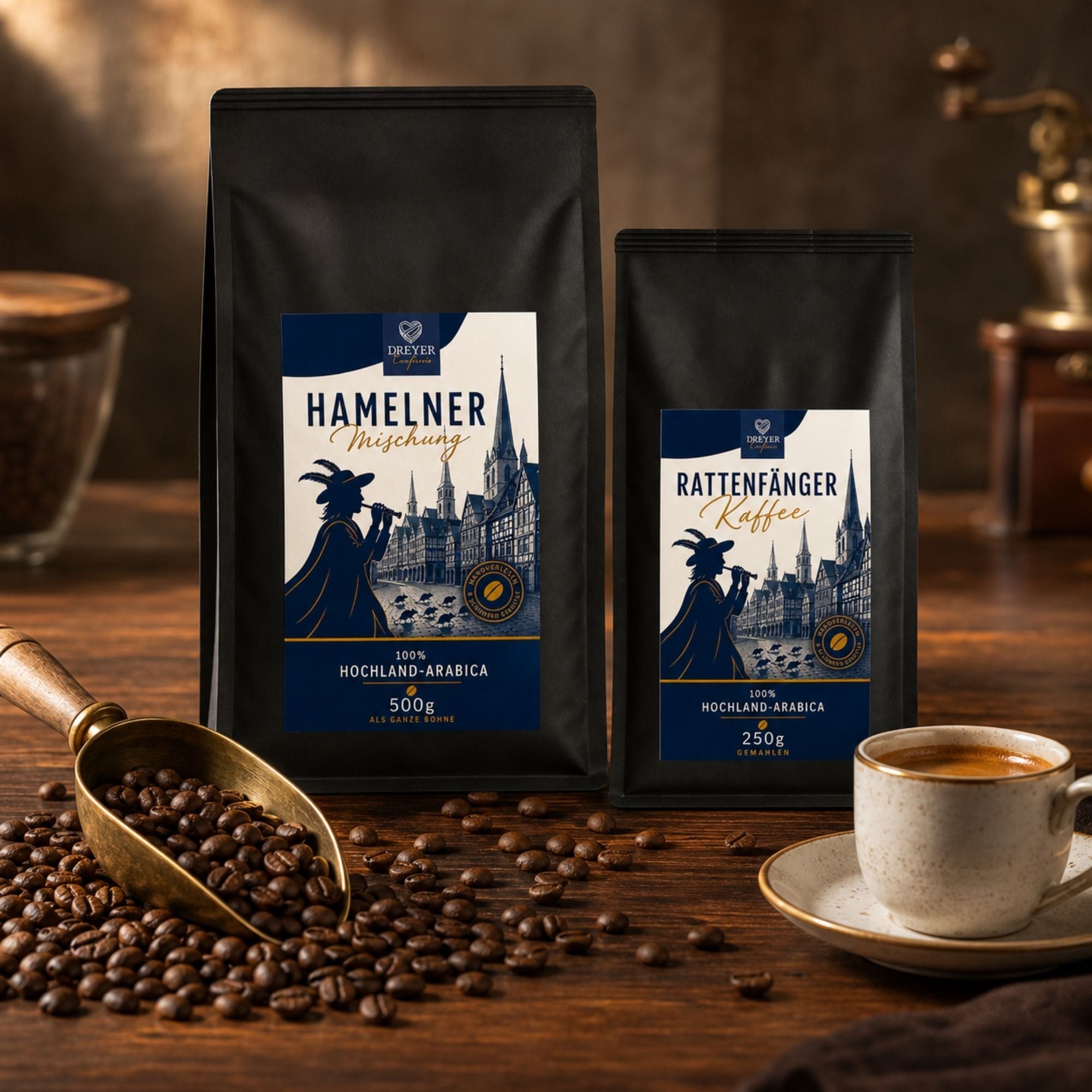 Kaffeebohnen aus Hausröstung für die Dreyer Confiserie