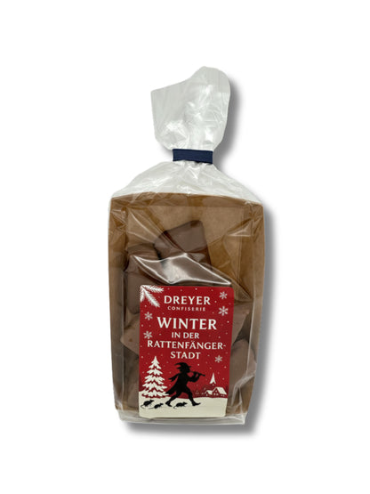 Grand-Cru Baumkuchenspitzen Vollmilch 100g – handgefertigter Baumkuchenspitzen aus der Dreyer Confiserie, überzogen mit feiner Edelvollmilchschokolade, erhältlich in der Rattenfängerstadt Hameln.