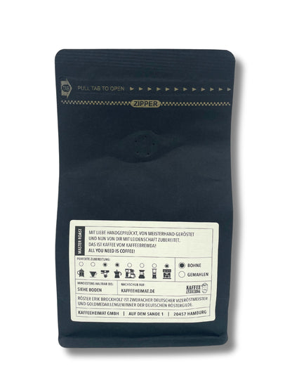 Espresso mit Robusta-Kick und Edelbitterschoko-Note von Brewda Hamburg.