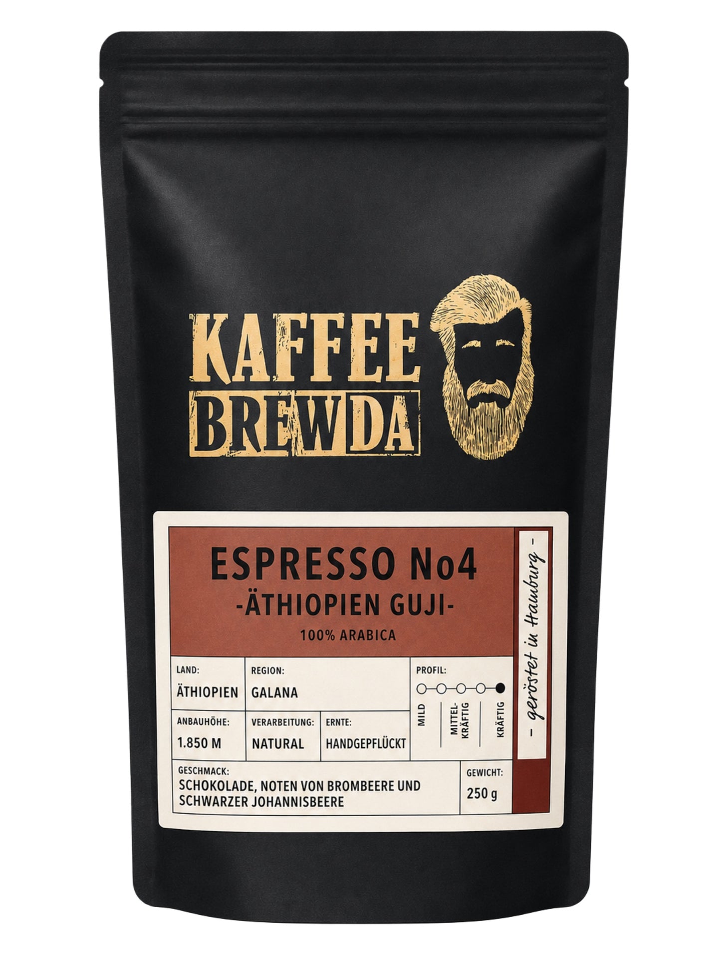 Espresso No 4 Äthiopien Guji Bohne 250g Kaffee Brewda