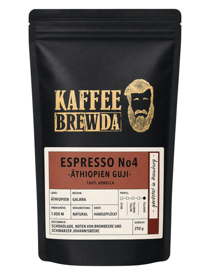 Espresso No 4 Äthiopien Guji Bohne 250g Kaffee Brewda