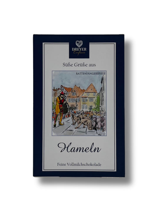 Vollmilchschokoladentafel aus der Dreyer Confiserie Hameln – 125g Genuss mit traditionellem Rezept und Hamelner Charme