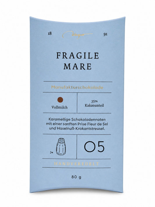 Manufakturschokolade Fragile Mare 35% Vollmilch 80g Wagner Pralinen