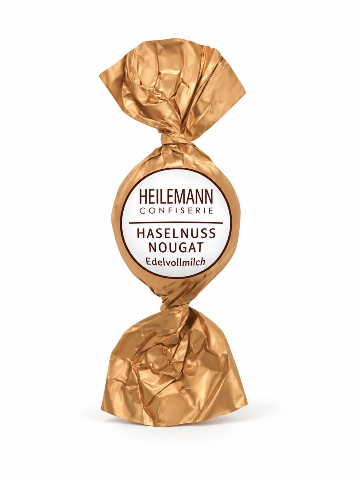 Haselnuss-Nougat Praliné-Kugel 15g von Heilemann mit Edelbitter-Schokolade und cremiger Nougatfüllung