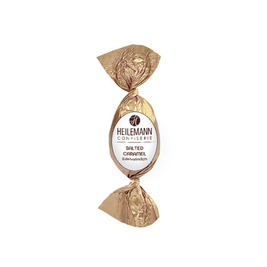 Heilemann Salted Caramel-Osterei – Edelvollmilchschokolade mit cremiger Salzkaramell-Trüffelfüllung, erhältlich in der Confiserie Dreyer in der Rattenfängerstadt Hameln.

