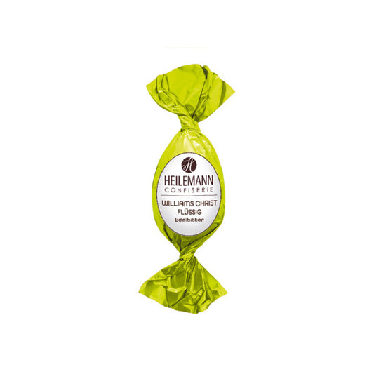 Heilemann Williams Christ Birne-Osterei – Edelbitterschokolade mit flüssiger Birnenbrand-Füllung, edle Osterpraline mit Alkohol, erhältlich in der Confiserie Dreyer in der Rattenfängerstadt Hameln.